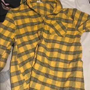 Yellow and Gray Plaid shirt